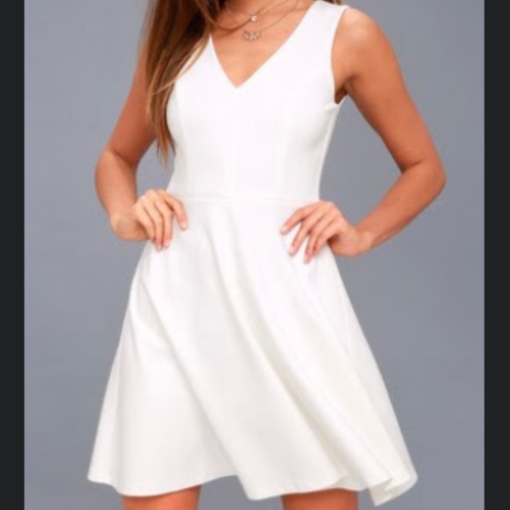 Lulus- Bon appetite white skater dress